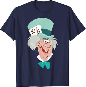 Disney Alice in Wonderland Mad Hatter Big Face T-Shirt - T-Shirt | Navy