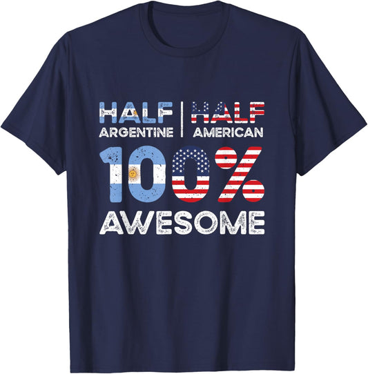 Argentine American Patriot USA Grown Argentina US Flag T-Shirt - T-Shirt | Navy