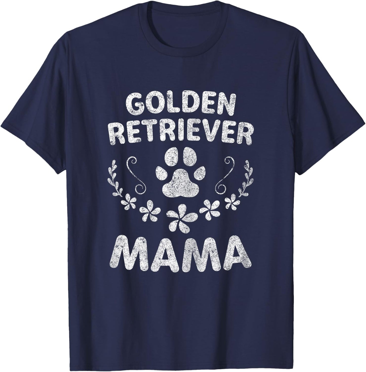 Golden Lover Owner Funny Dog Mom Shirt Golden Retriever Mama Women T-Shirt - T-Shirt | Navy