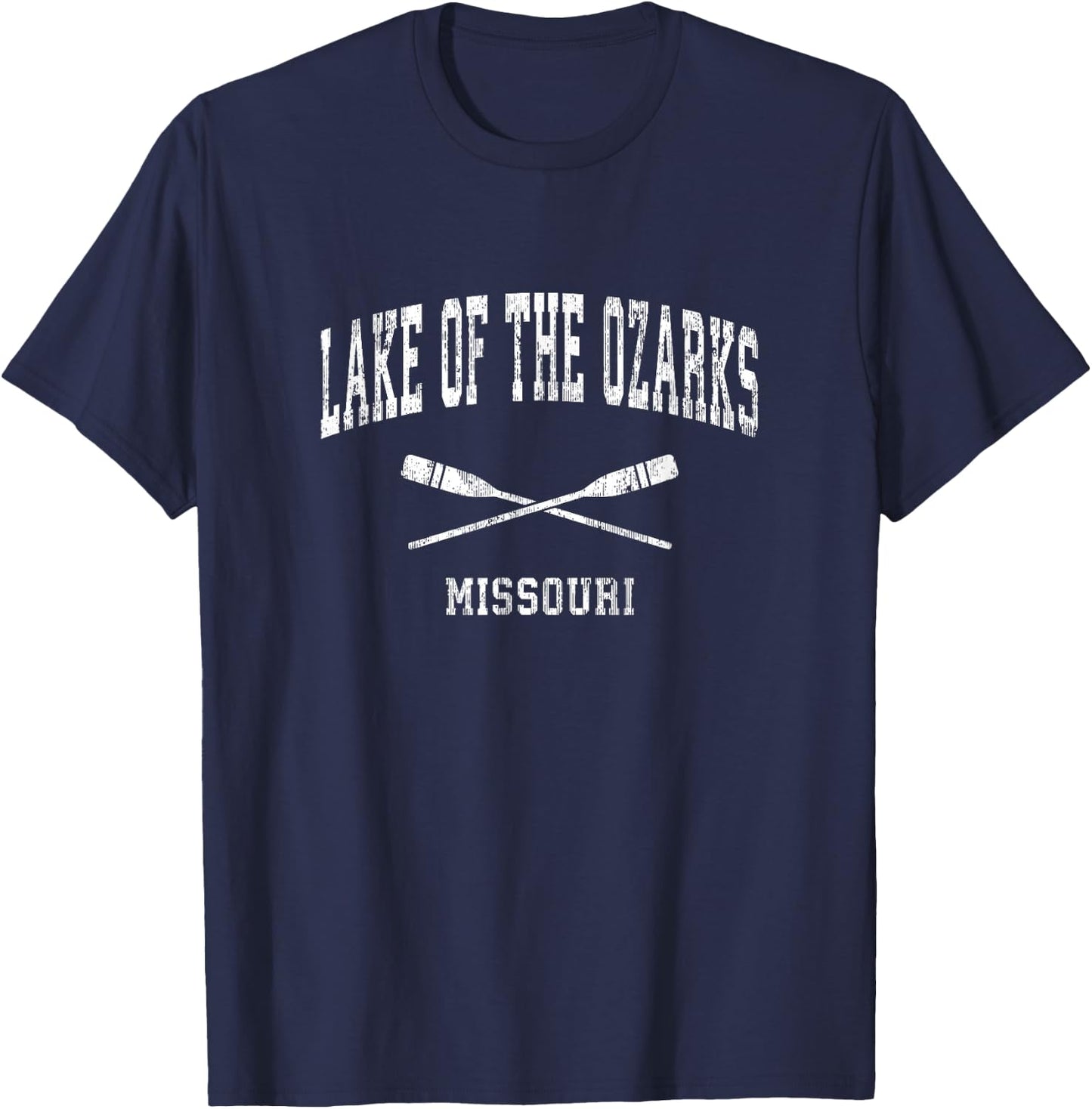 Lake of the Ozarks Missouri Vintage Nautical Paddles Sports T-Shirt - T-Shirt | Navy