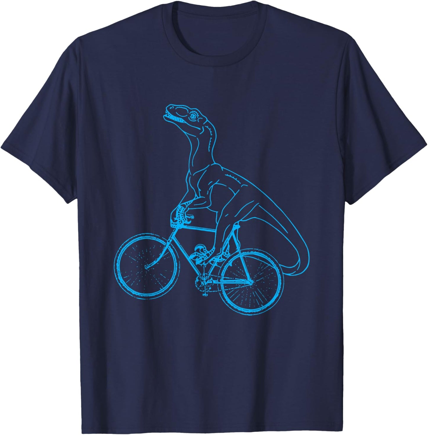 Funny Dinosaur Bicycle Bike Cycling Dino T-Shirt - T-Shirt | Navy