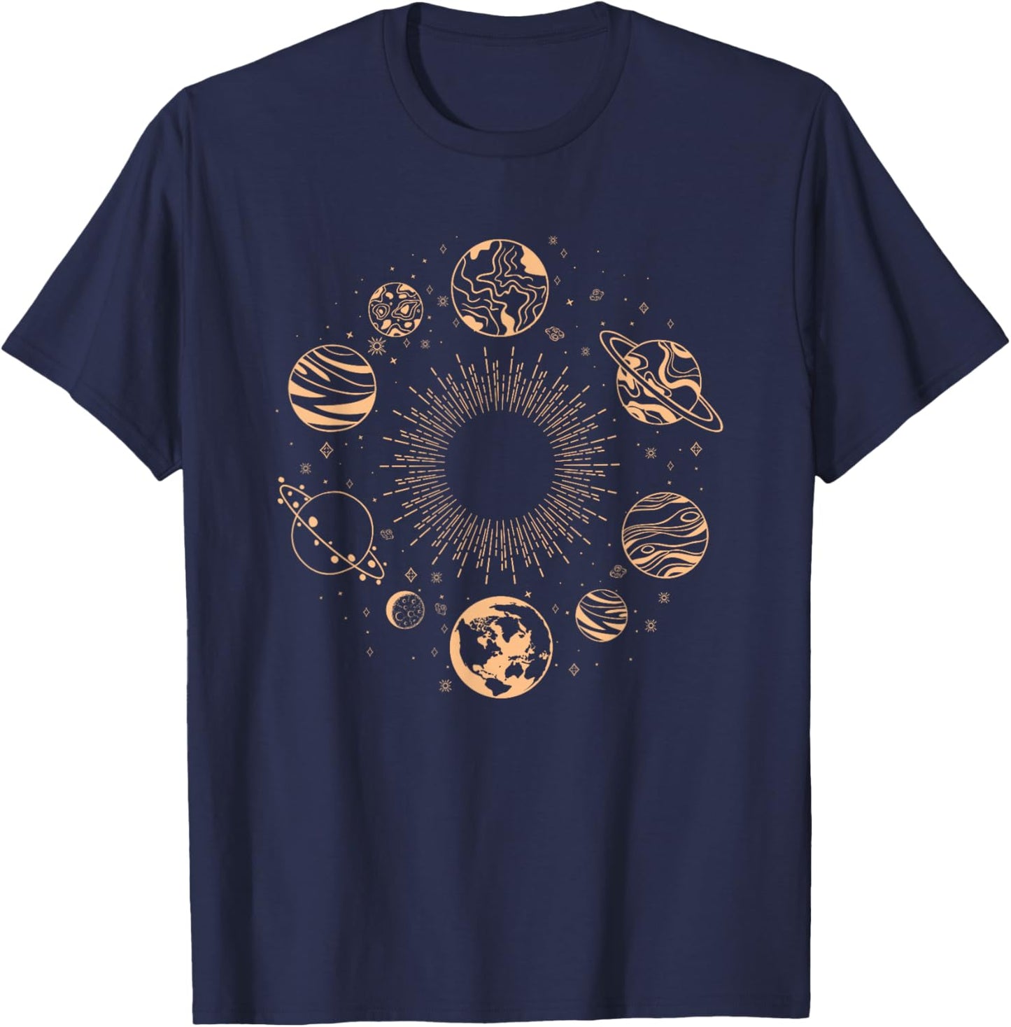 Solar System Planets Space Science Galaxy Astronomy Universe T-Shirt - T-Shirt | Navy