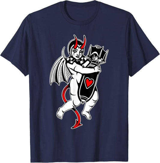 Cupid Devil Demon Love Bomb Vampire Lover T-Shirt - T-Shirt | Navy