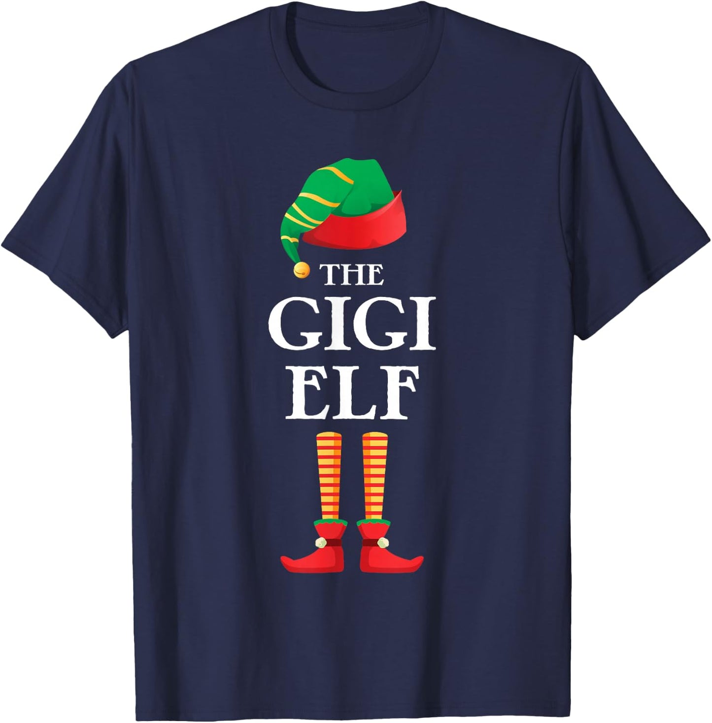 The Gigi Elf Christmas Matching Family Funny Pajama Pj Xmas T-Shirt - T-Shirt | Navy