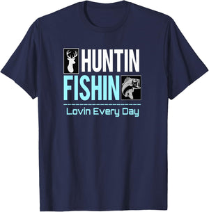 Huntin Fishin Lovin Every Day, Black Fly Hunting and Fishing T-Shirt - T-Shirt | Navy