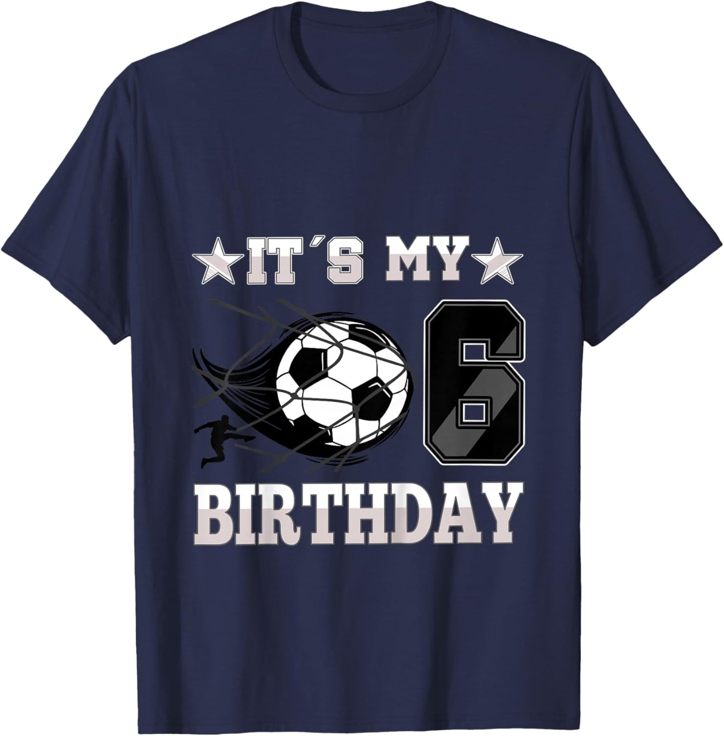 Soccer Birthday Party - 6th Birthday Boy 6 Years Old T-Shirt - T-Shirt | Navy