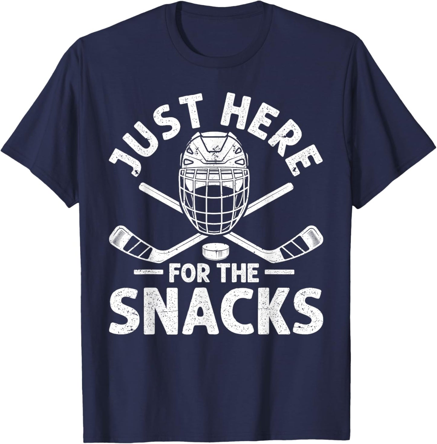 Just here for the Snacks Ice Hockey Fans Stadium Game T-Shirt - T-Shirt | Navy