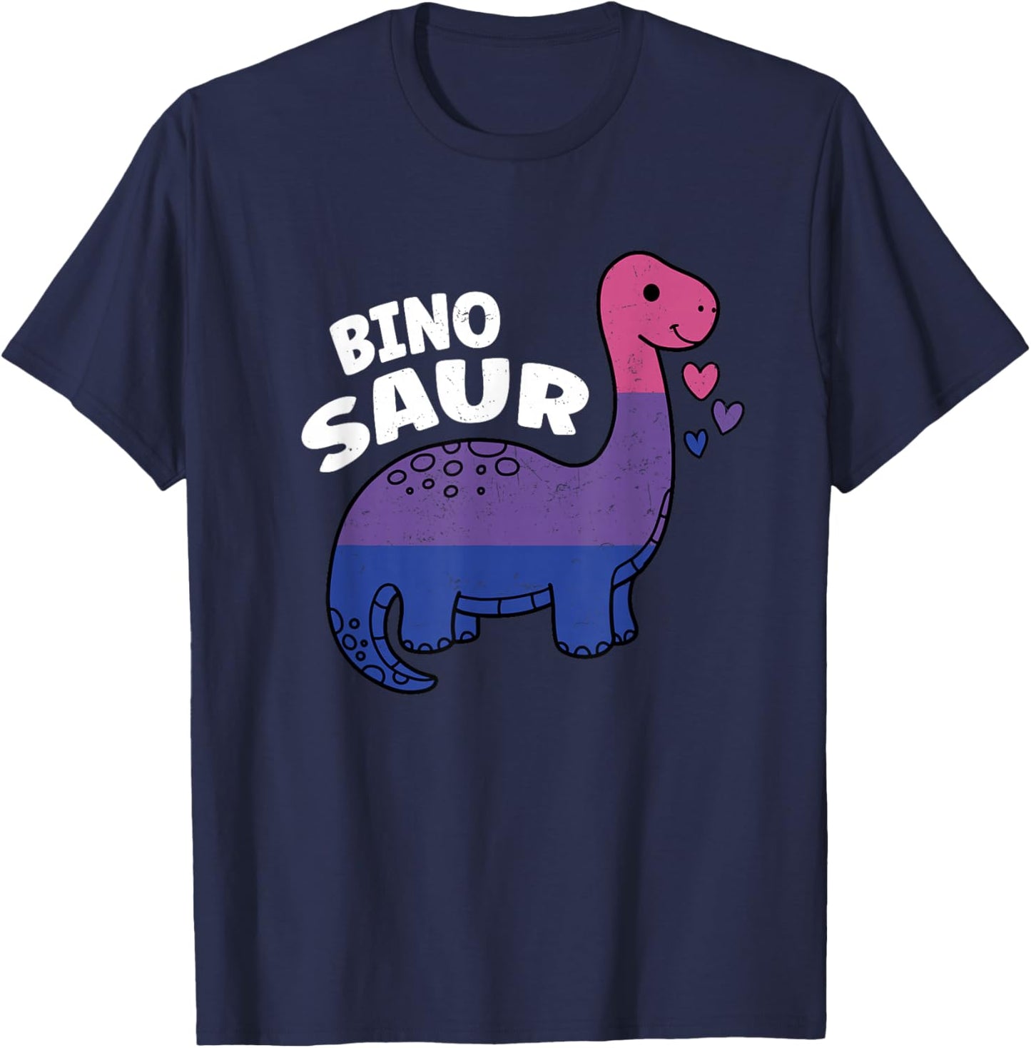 Binosaur Bisexual Pride Dino Bi T-Shirt - T-Shirt | Navy