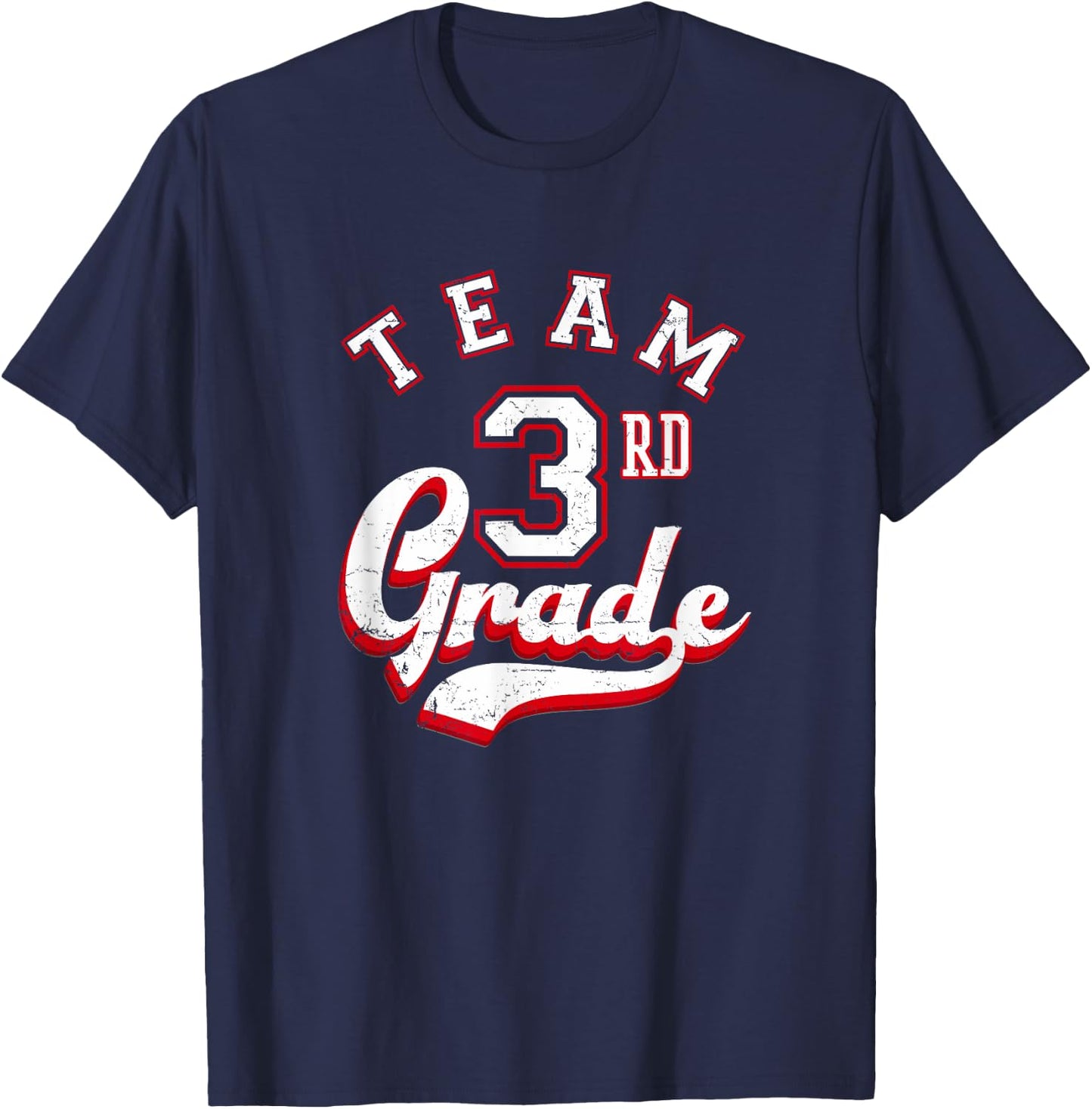 Team 3rd Grade Third for Teacher or Students Distressed Women Kids T-Shirt - T-Shirt | Navy