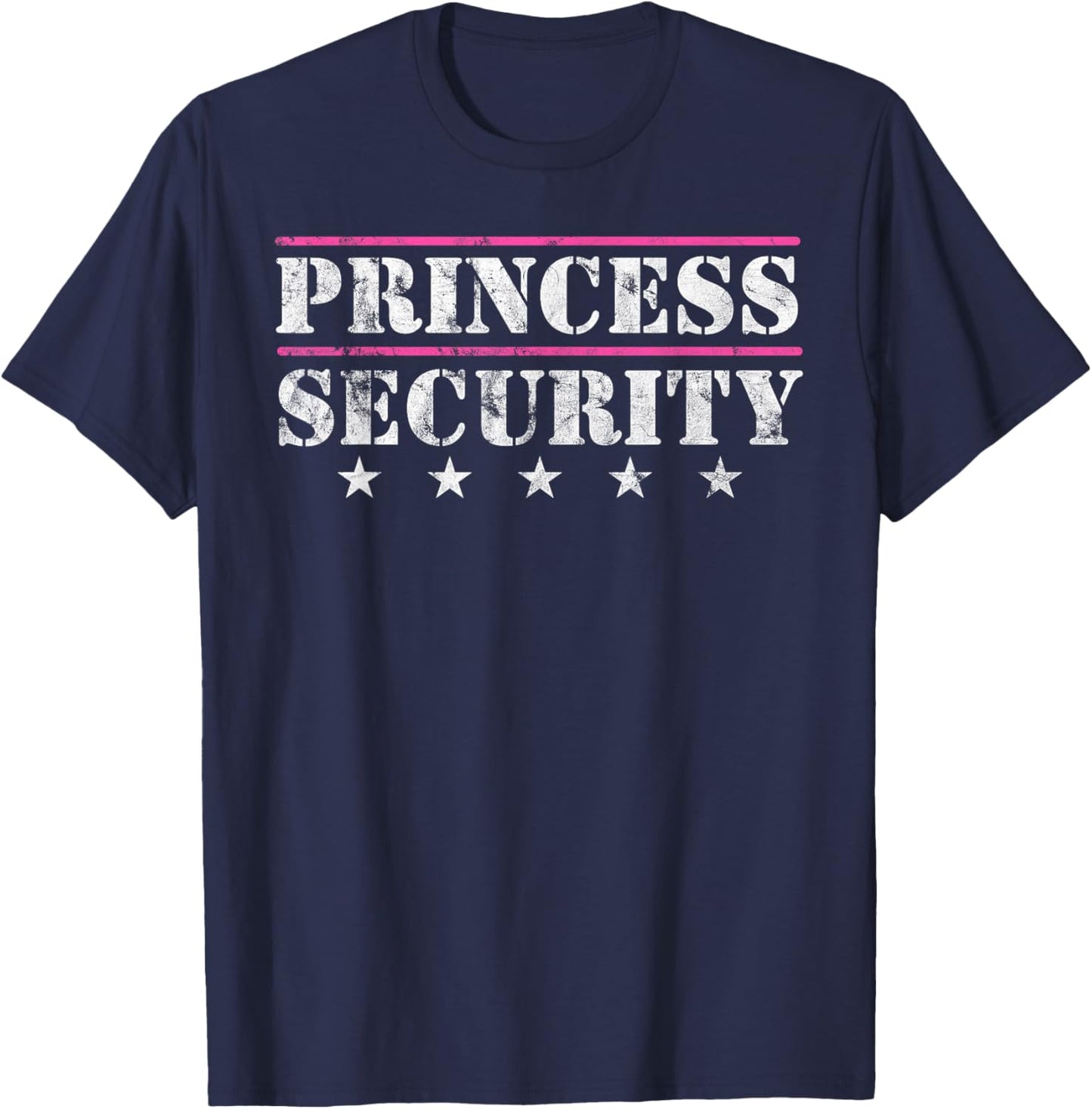 Family Matching Team Girl for Boyfriend Father Princess Security Birthday Party Funny Dad Mom Daughter - Black, Small T-Shirt - T-Shirt | Navy