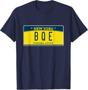 Brooklyn Queens Expressway BQE New York NY License Plate T-Shirt - T-Shirt | Navy