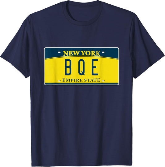 Brooklyn Queens Expressway BQE New York NY License Plate T-Shirt - T-Shirt | Navy