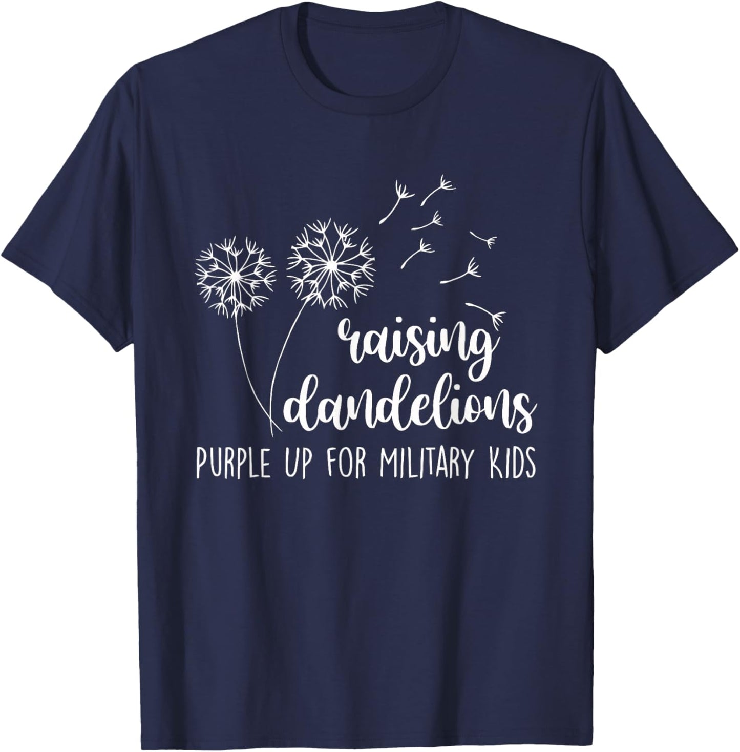 Purple Up For Military Kids Military Child Month Dandelion T-Shirt - T-Shirt | Navy