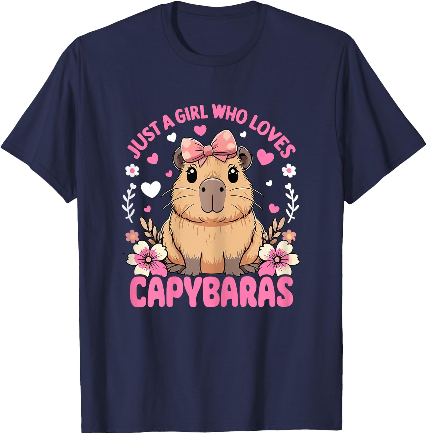 Just a Girl Who Loves Capybaras Graphic T-Shirt - T-Shirt | Navy