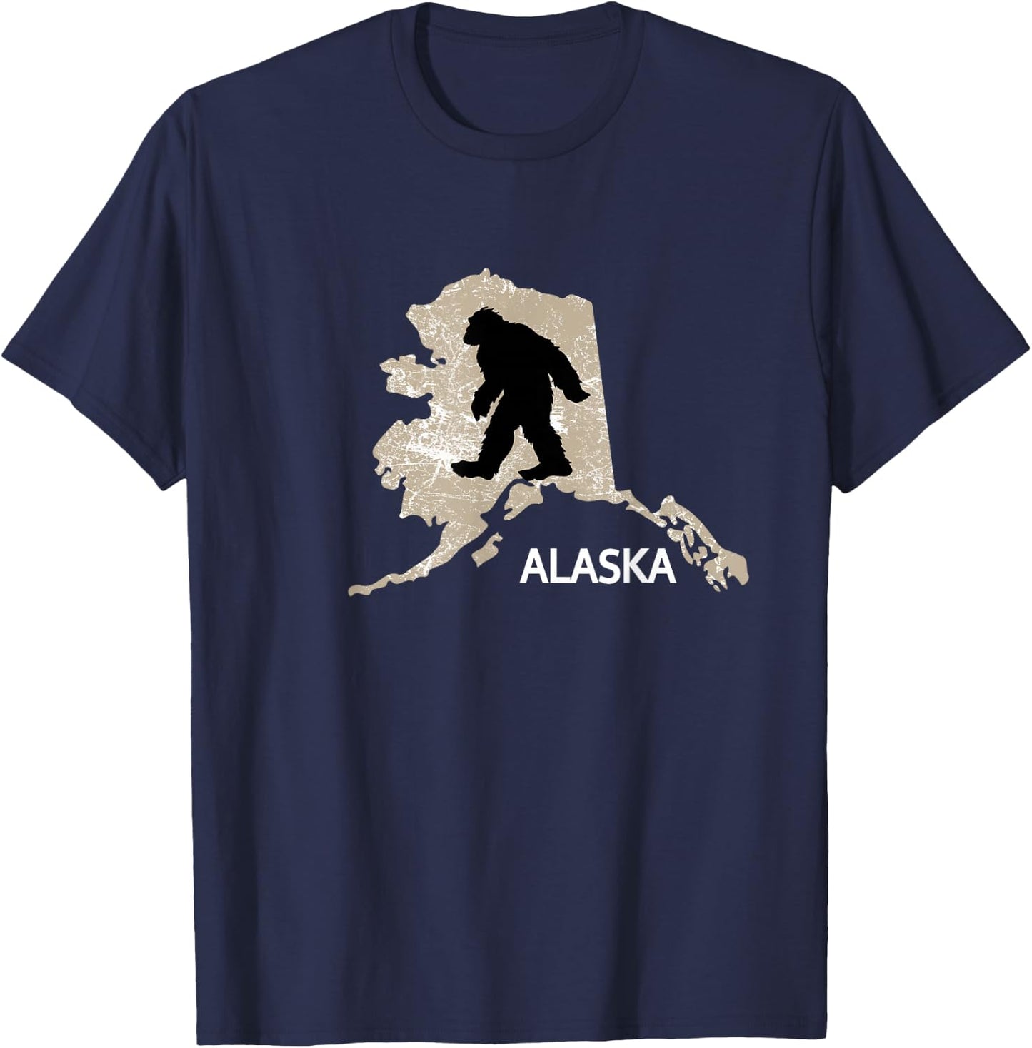 Funny Bigfoot I Believe Loves Alaska AK Sasquatch T-Shirt - T-Shirt | Navy
