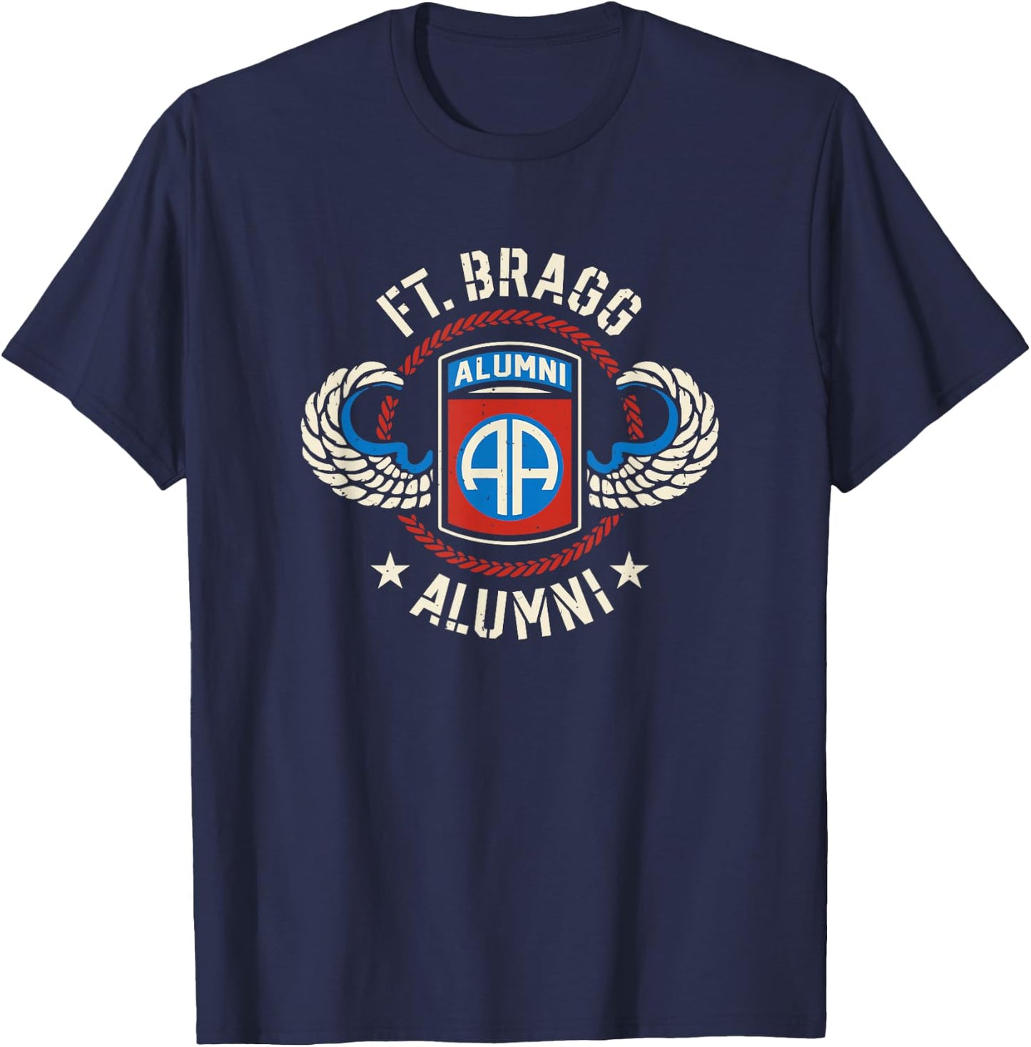Ft Bragg Alumni 82nd Airborne Division Paratrooper T-Shirt - T-Shirt | Navy