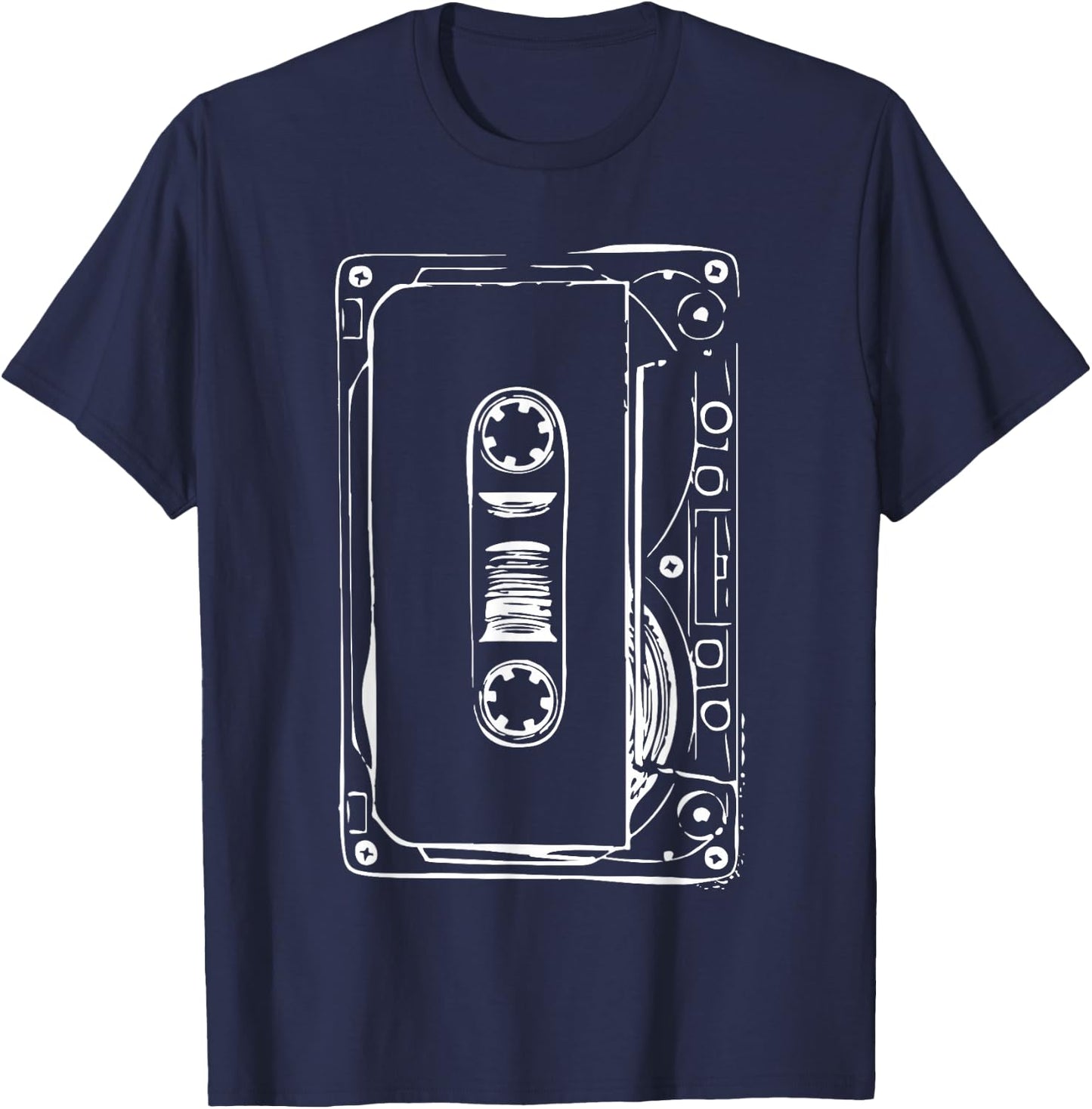 Love Retro Mixtape 80's Blank Cassette Tape Shirt Gift T-Shirt - T-Shirt | Navy
