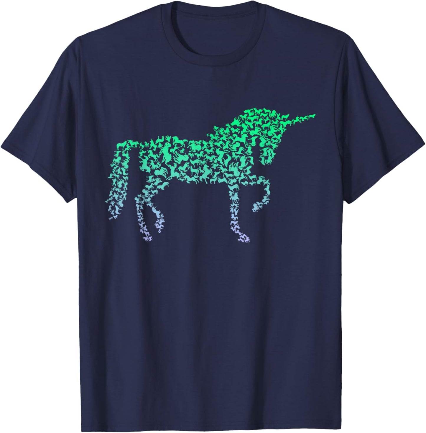 Silhouette Icon Unicorn Shirt | Boys Unicorn T-Shirt - T-Shirt | Navy