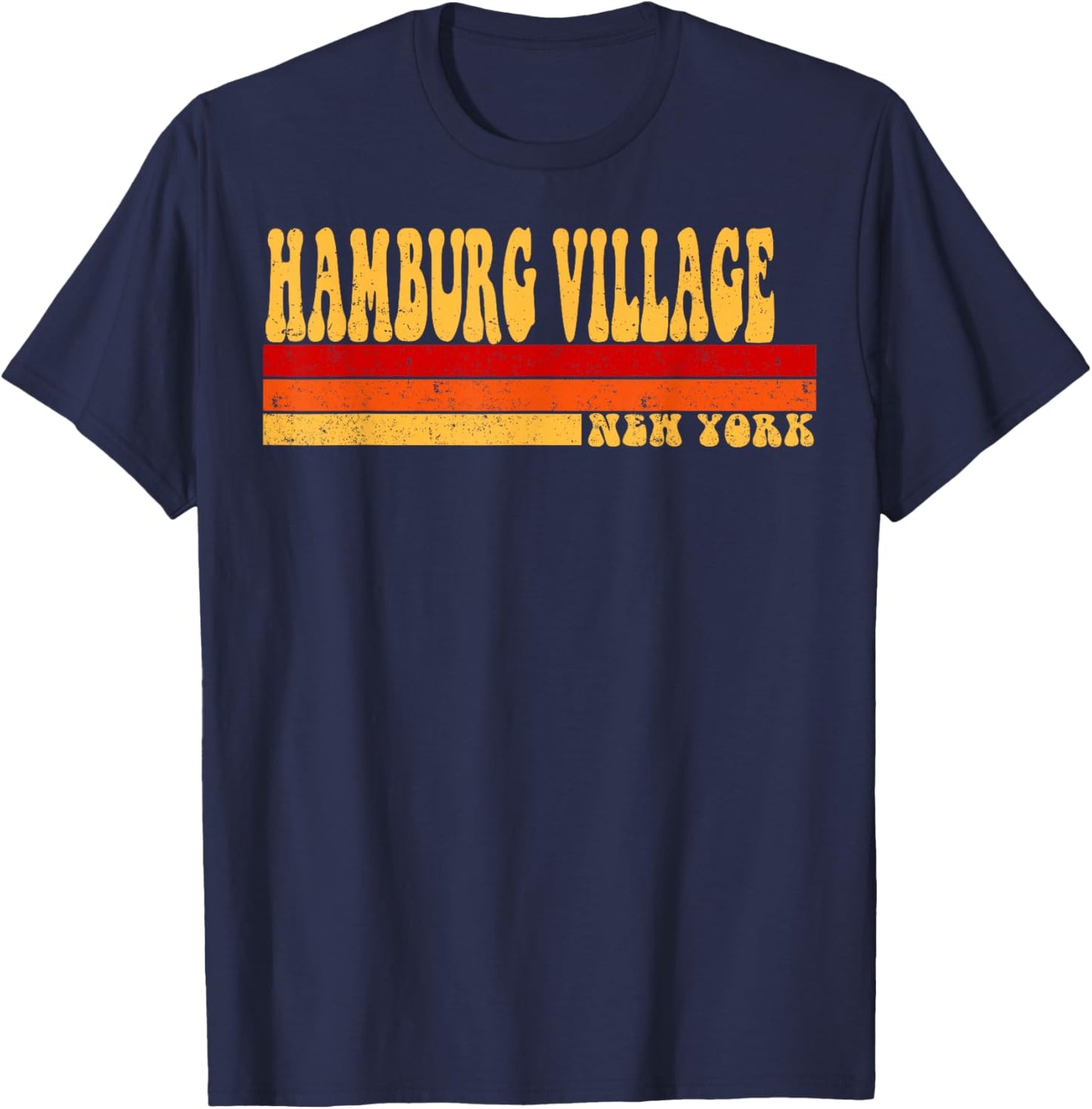 HAMBURG VILLAGE New York City Vintage Roots Retro 70s 80s T-Shirt - T-Shirt | Navy