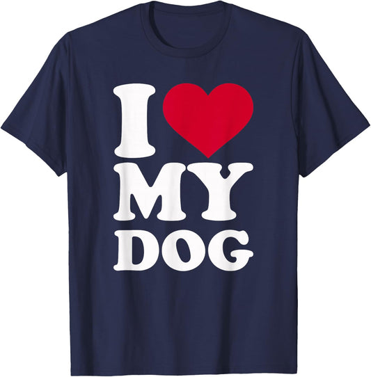 I Love My Dog T-Shirt - T-Shirt | Navy