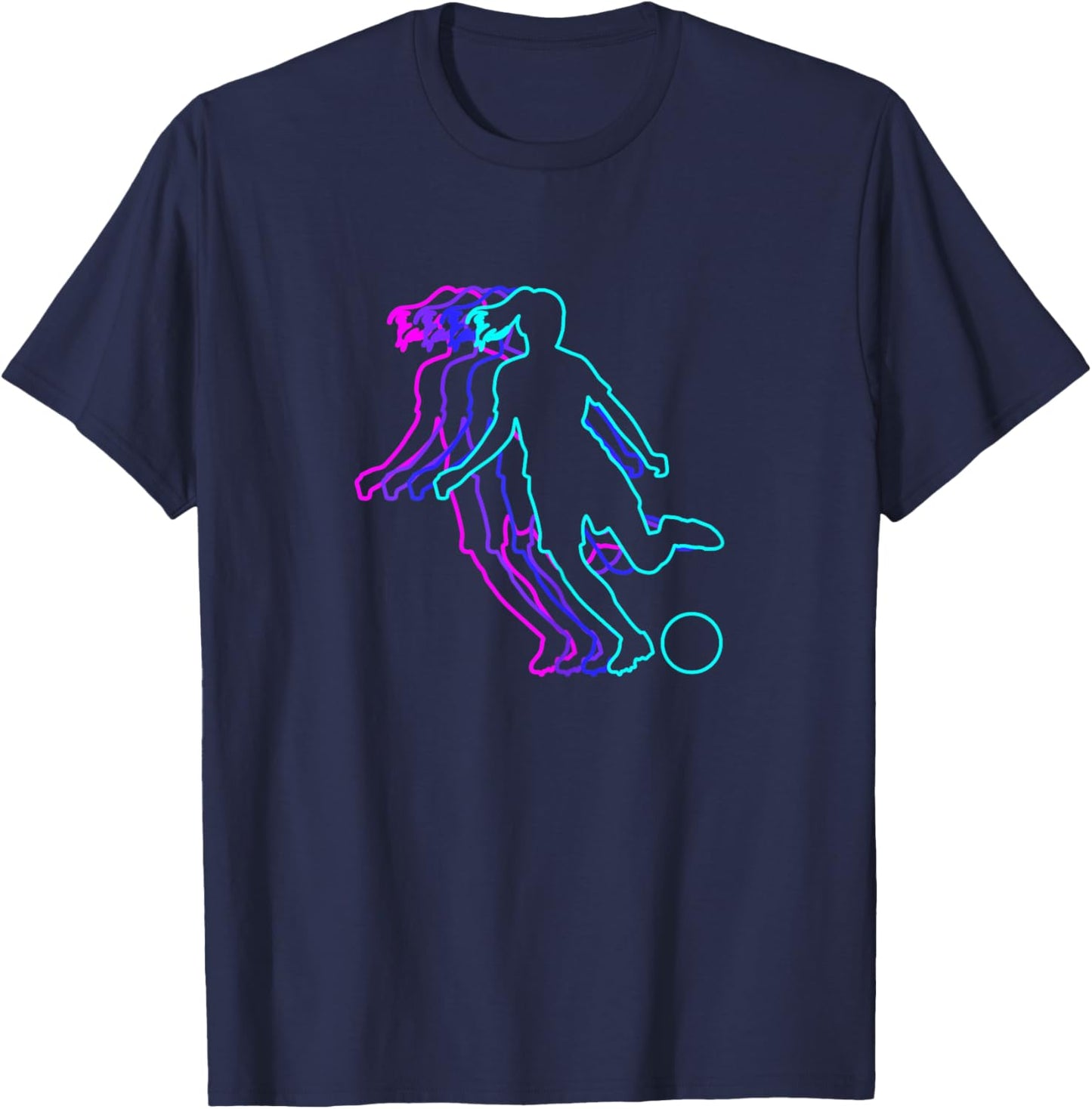 Vintage Retro Classic Girls Soccer Player T-Shirt - T-Shirt | Navy