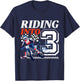 Kids Dirt Bike Riding into 3 Years Motocross 3rd Birthday Party T-Shirt - T-Shirt | Navy