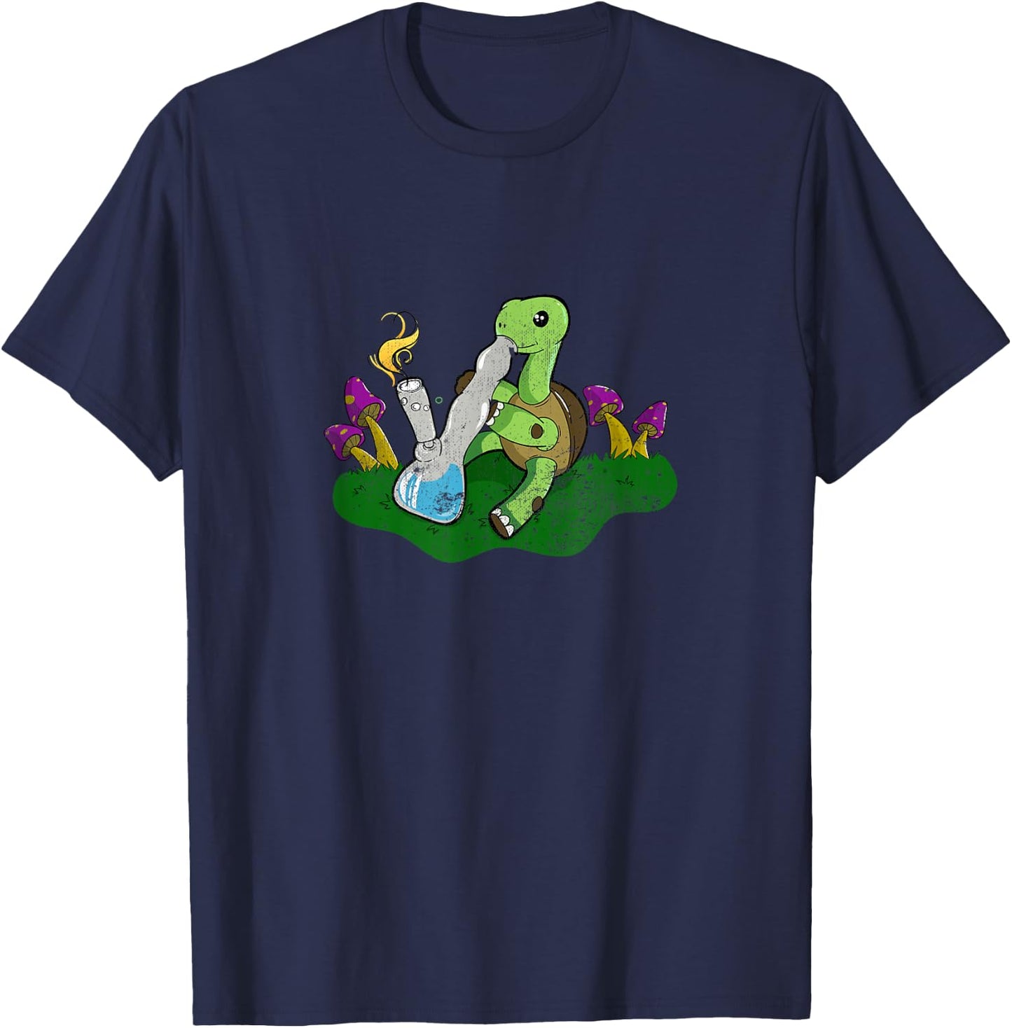 Marijuana Bong Turtle Cannabis Weed Cannabis Gift T-Shirt - T-Shirt | Navy