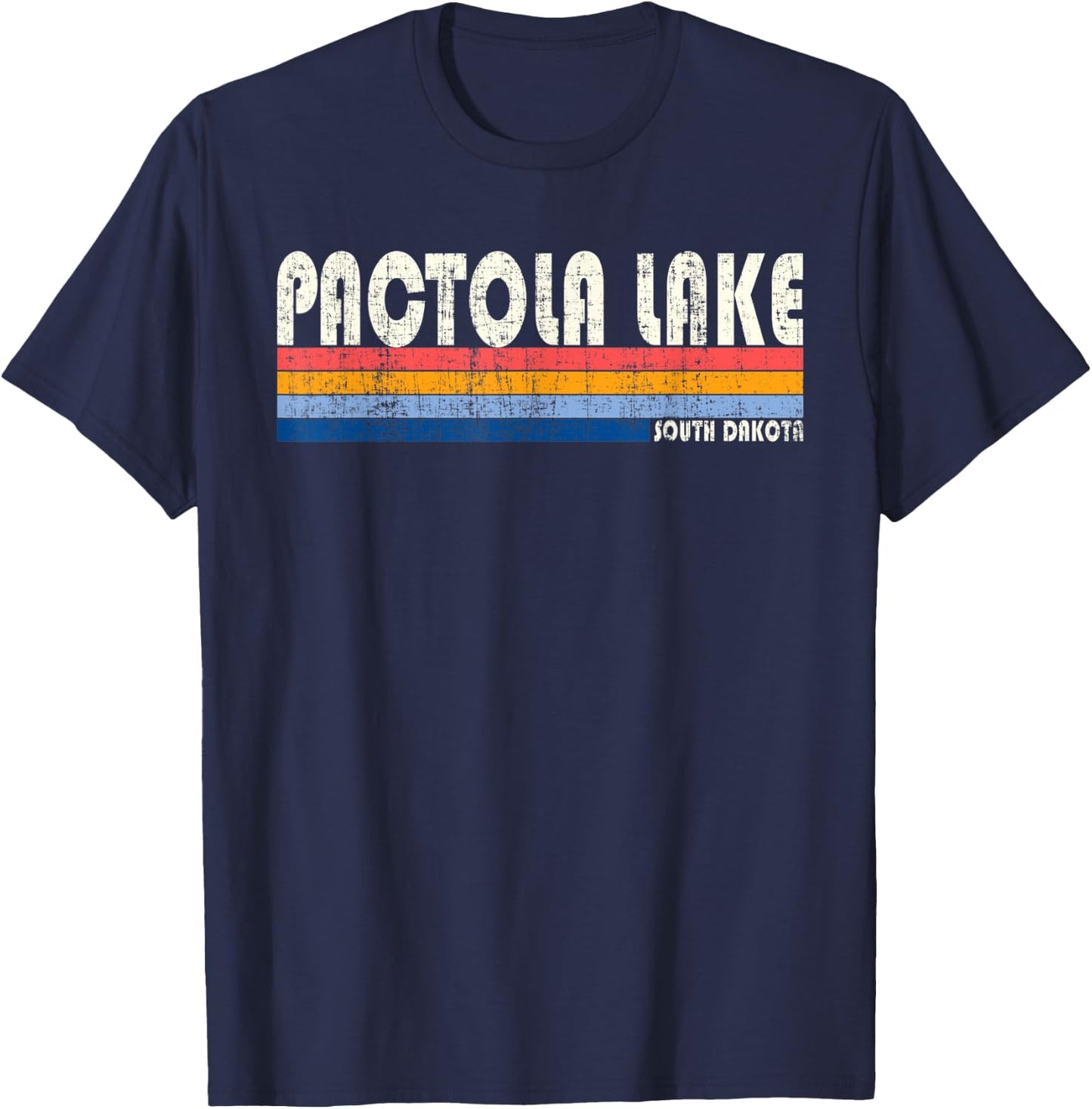 Vintage 70s 80s Style Pactola Lake SD T-Shirt - T-Shirt | Navy