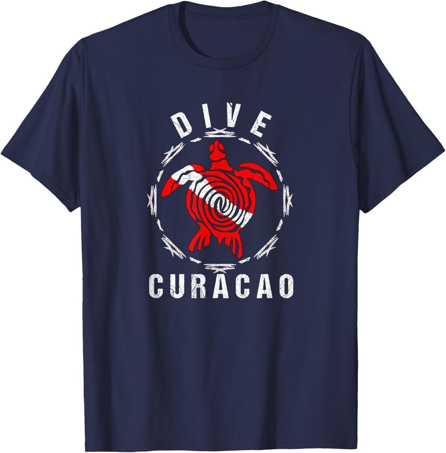 Dive Curacao Shirt Vintage Tribal Turtle Gift T-Shirt - T-Shirt | Navy