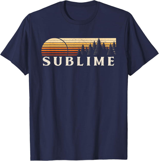 Sublime, TX Vintage Evergreen Sunset Eighties Retro T-Shirt - T-Shirt | Navy
