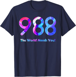 988 Suicide Prevention Stay Tomorrow Needs You Mental Health T-Shirt - T-Shirt | Navy