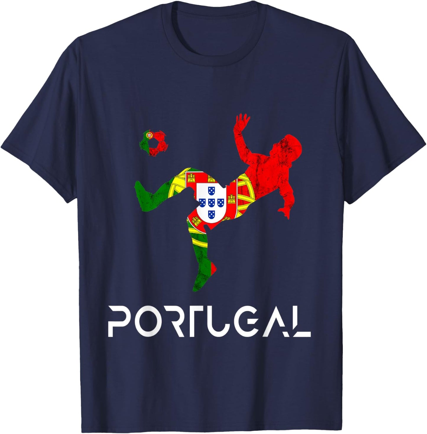 Portugal Soccer Futebol Portuguese Pride Portuguese Flag T-Shirt - T-Shirt | Navy