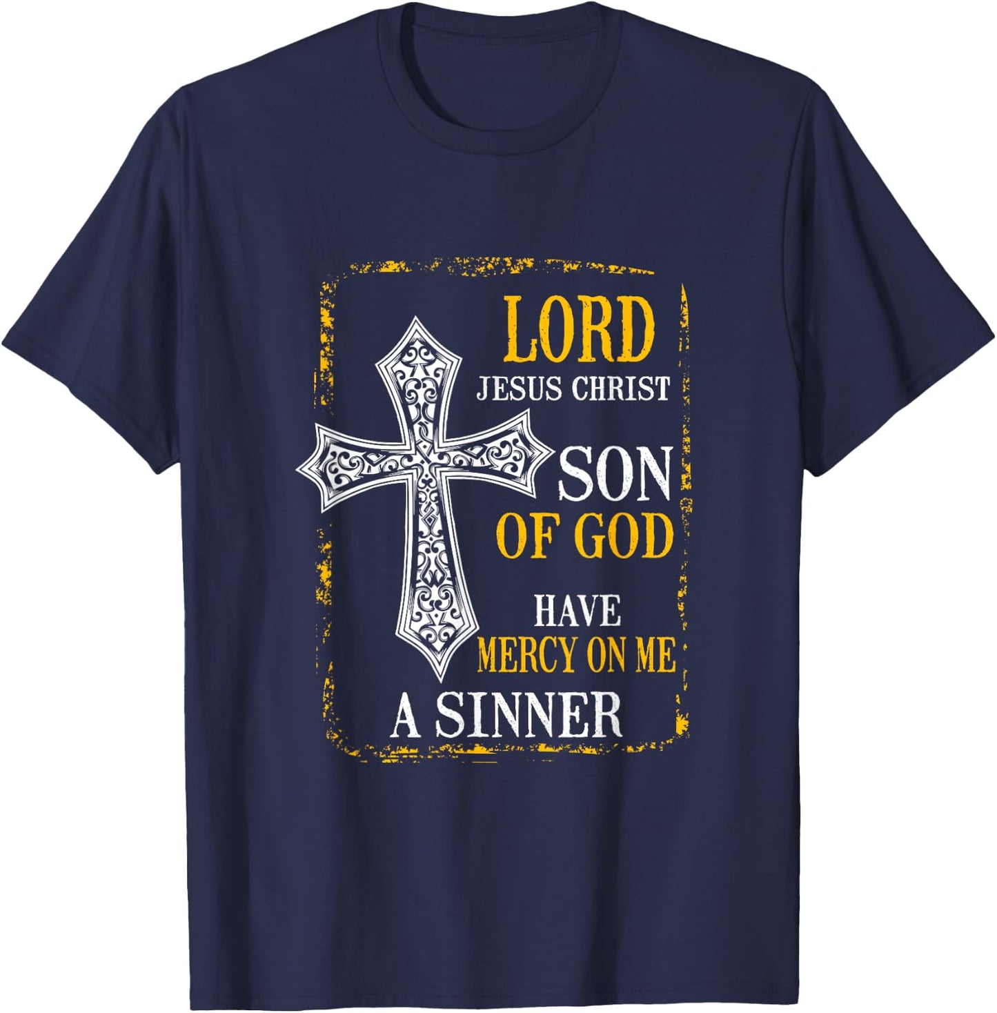Jesus Prayer - Eastern Orthodox & Catholic Christian Faith T-Shirt - T-Shirt | Navy