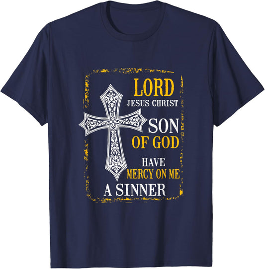 Jesus Prayer - Eastern Orthodox & Catholic Christian Faith T-Shirt - T-Shirt | Navy