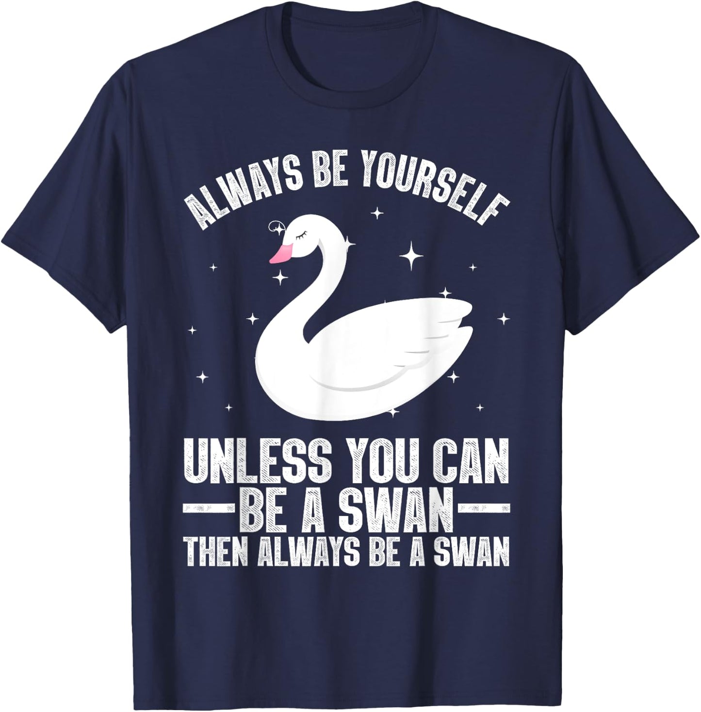 Cool Swan Design Women Waterfowl Bird Swan Lovers T-Shirt - T-Shirt | Navy