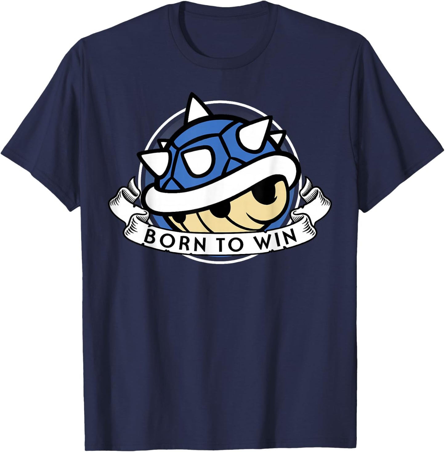 Mario Kart Blue Shell Born to Win T-Shirt - T-Shirt | Navy