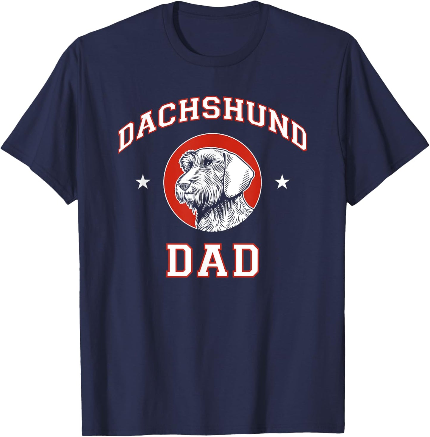Wirehaired Dachshund Dad Dog Father T-Shirt - T-Shirt | Navy