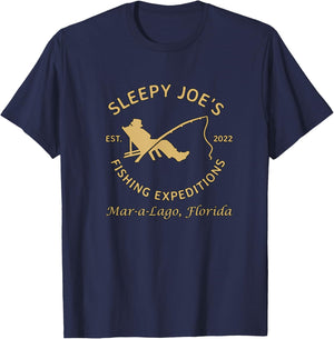 Sleepy Joe's Fishing Expeditions Mar-a-Lago, Florida T-Shirt - T-Shirt | Navy