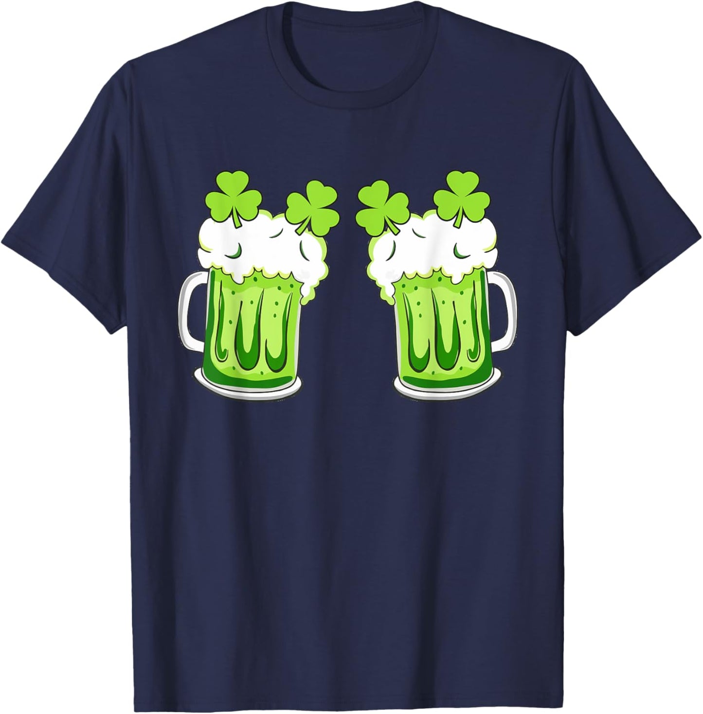 St Patricks Day Drinking Irish Shamrock Green Beer T-Shirt - T-Shirt | Navy