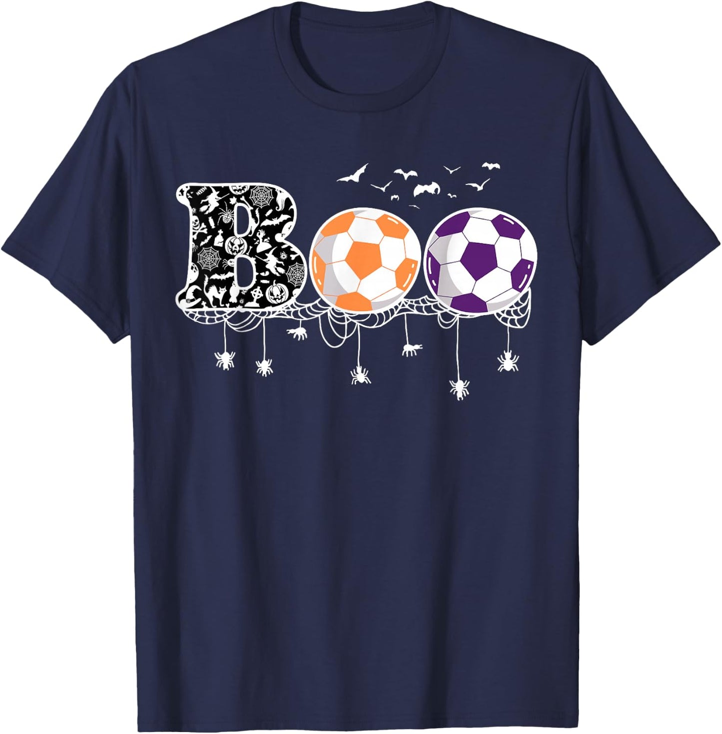 Boo Soccer Funny Halloween Football T-Shirt - T-Shirt | Navy