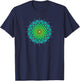 Zen Yoga Meditation Mehndi Dot Mandala Turquoise Blue Green T-Shirt - T-Shirt | Navy