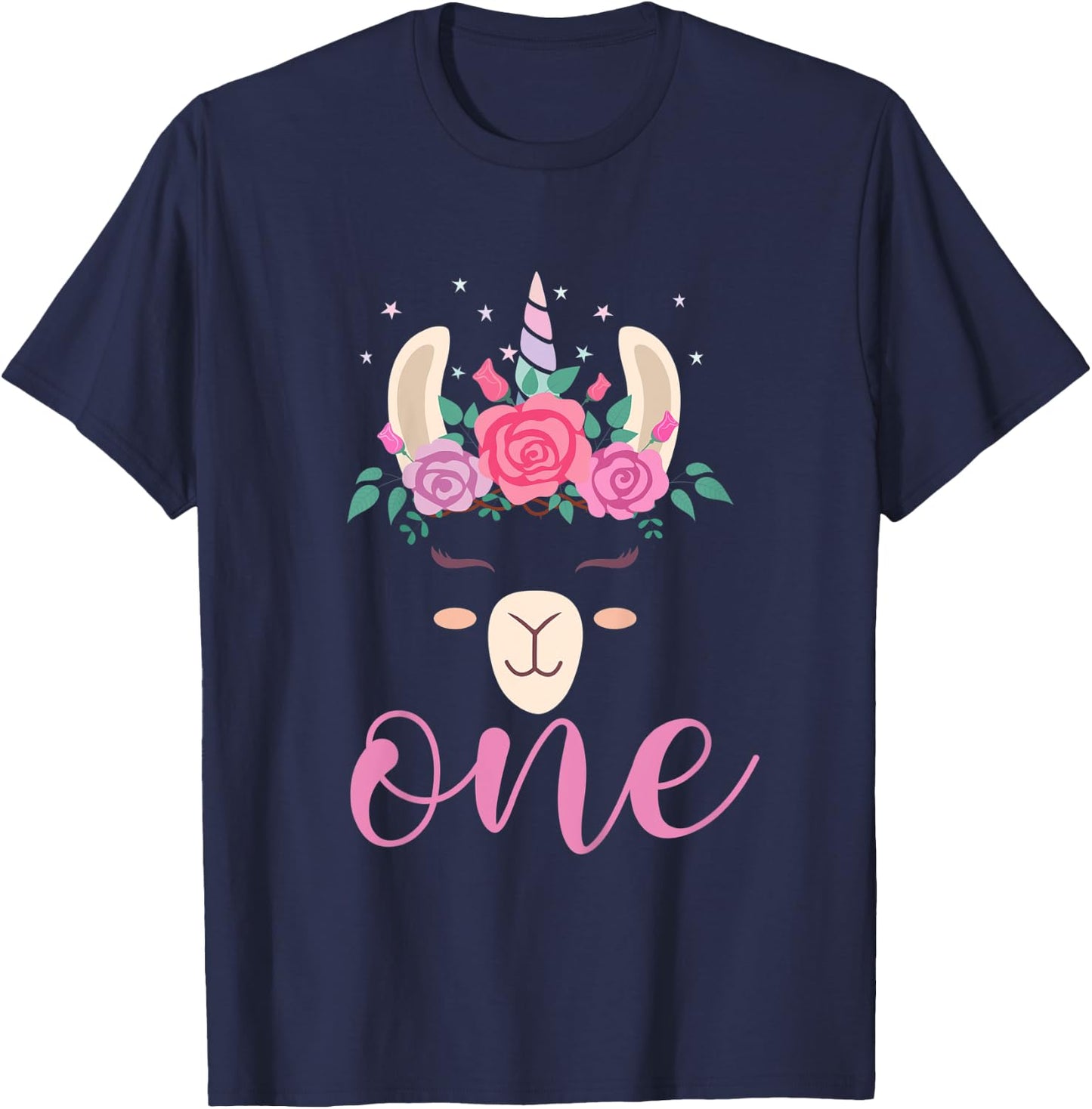 Kids 1 year Old Llamacorn Birthday Party Llama Unicorn 1st Gift T-Shirt - T-Shirt | Navy