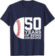 50 Years of Being Awesome Baseball 50th Birthday T-Shirt - T-Shirt | Navy