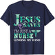 Jesus Saves I'm Just A Nurse Lending My Hand T-Shirt - T-Shirt | Navy