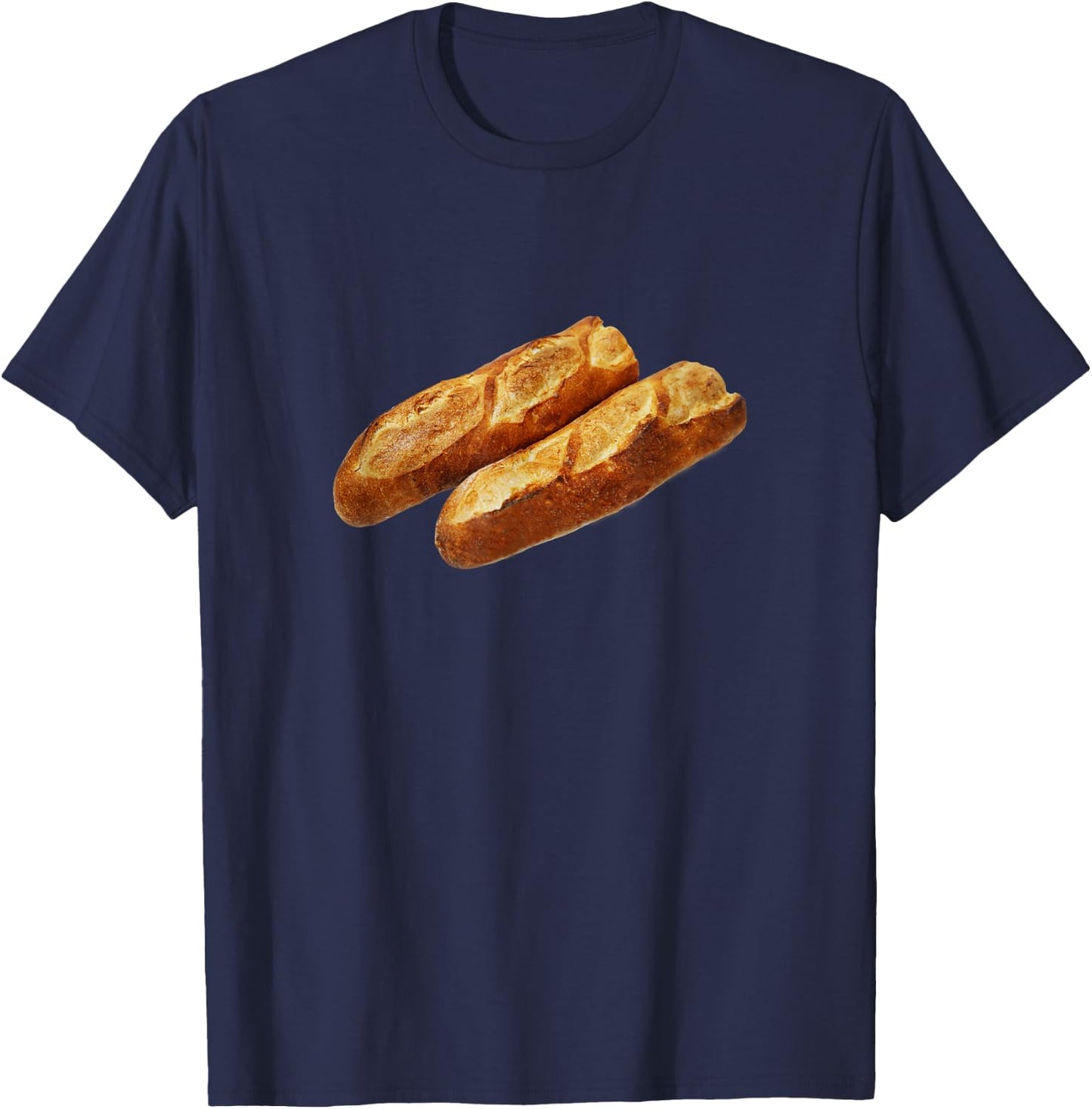 Cool Big bread Baguette loaf bakery Baking food T-Shirt - T-Shirt | Navy