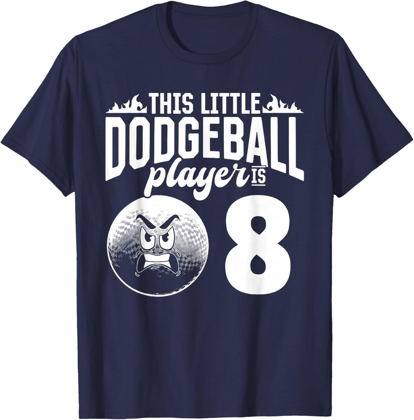 Dodgeball Player 8th Birthday - 8 Years Old Dodgeball Player T-Shirt - T-Shirt | Navy