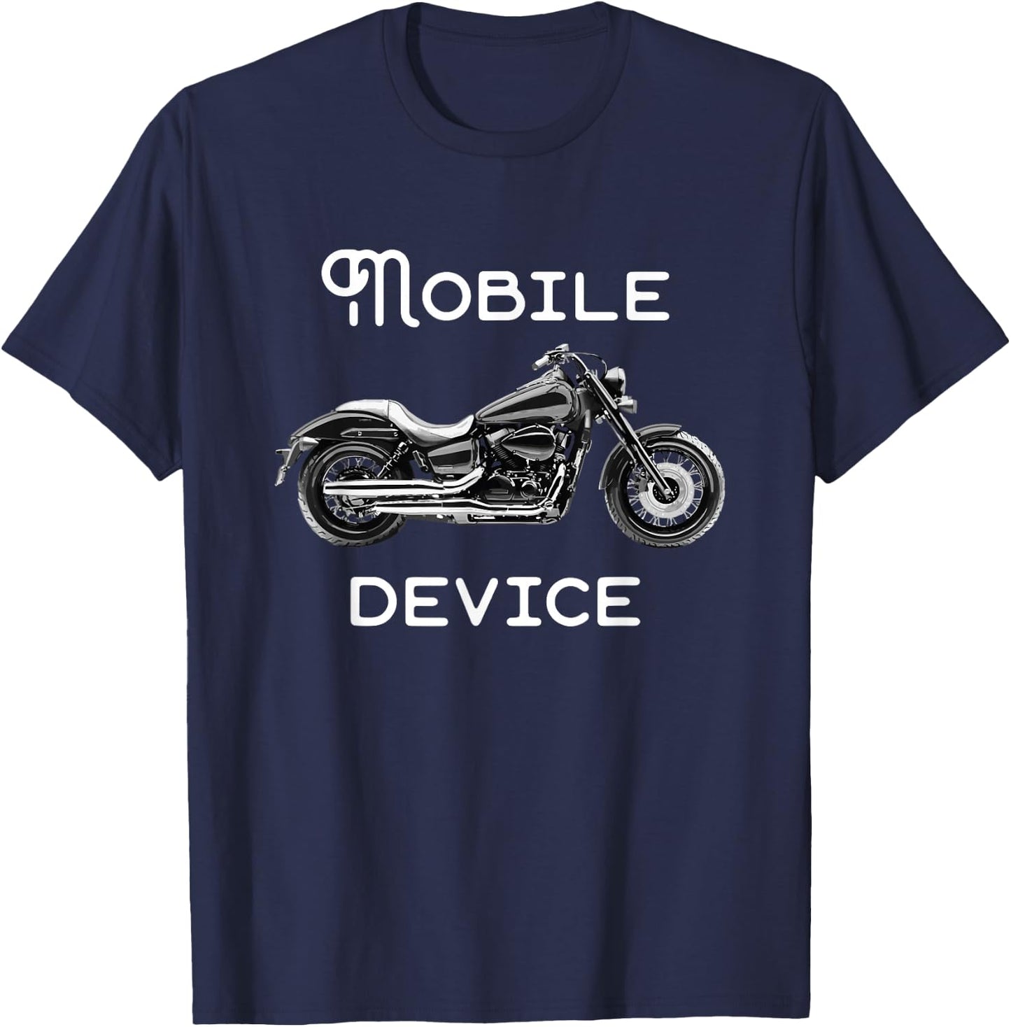 Mobile Device - Clever Motorcycle T-Shirt - T-Shirt | Navy