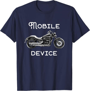 Mobile Device - Clever Motorcycle T-Shirt - T-Shirt | Navy