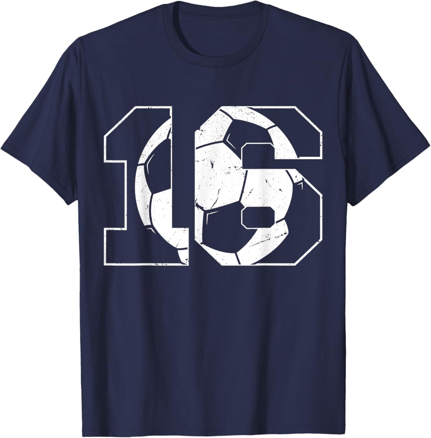 16th Birthday Boy Soccer Player Football 16 Years Old T-Shirt - T-Shirt | Navy