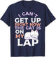 I Can’t Get Up Right Now The Cat Is On My Lap Cat Lover T-Shirt - T-Shirt | Navy